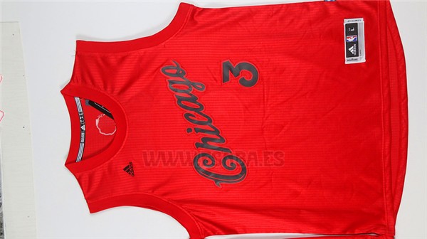Camiseta Navidad 2016 Chicago Bulls Dwyane Wade #3 Rojo